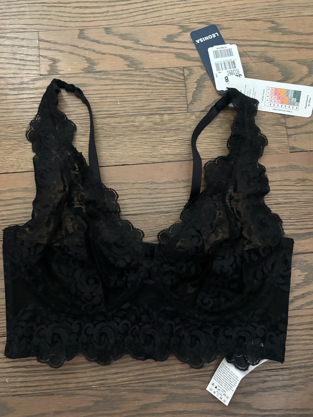 Leonisa black lace bralette